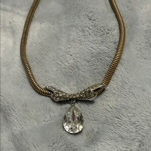 Antique D'orlan sliding tear drop 22k gold necklace